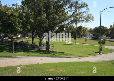 Fehlersuche in Kalifornien - die Calaveras-Störung verläuft durch Hollister. Stockfoto