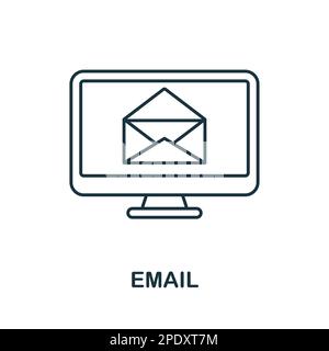 Symbol für E-Mail-Zeile. Einfarbige, einfache E-Mail-Outlineicon für Vorlagen, Webdesign und Infografiken Stock Vektor