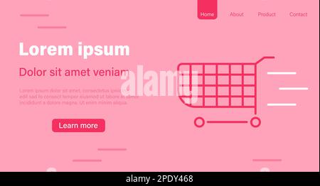 Layout-Banner mit Warenkorb. E-Commerce-, Geschäfts- und Einkaufskonzept Stock Vektor