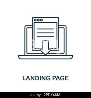 Liniensymbol für Landing-Page. Einfarbige Landing-Page-Übersicht für Vorlagen, Webdesign und Infografiken Stock Vektor