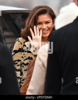 Zendaya besucht die Louis Vuitton Damenbekleidung Herbst 2023-2024 Show im Rahmen der Paris Fashion Week Stockfoto