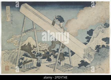 36 Ausblicke auf den Fuji: In den Bergen der Provinz Totomi ca. 1831 von Katsushika Hokusai Stockfoto