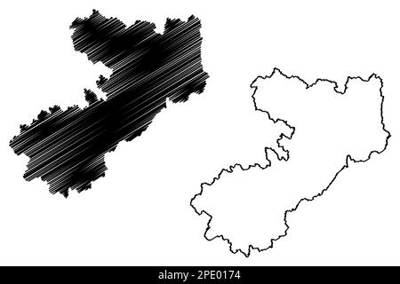 Kartenvektor des Bezirks Cheshire East (Vereinigtes Königreich Großbritannien und Nordirland, Ceremonial County Cheshire, England) Stock Vektor