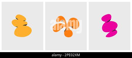 Handgezeichneter Vektor abstrakt einfaches, zeitgenössisches Set kreativer Dekoration Moderne minimalistische, ungewöhnliche organische Texturformen, Formen Kritzeldesign Stock Vektor