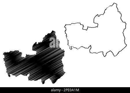 Chorley nicht-Metropolregion, Borough (Vereinigtes Königreich von Großbritannien und Nordirland, zeremonielle Grafschaft Lancashire oder Lancs, England) Karte Stock Vektor