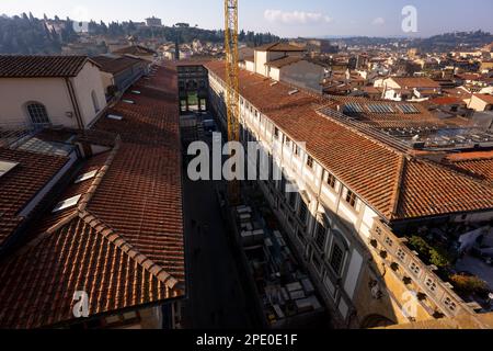 Blick vom Pazzo Vecchio Turm über die Stadt Florenz in Italien Stockfoto