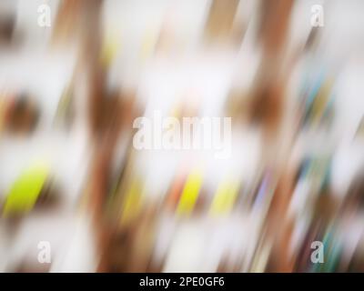 Geschichte selbst Entwicklung verwischen Hintergrund mit Bokeh. Abstrakt Blur Museum Innenraum. Stockfoto