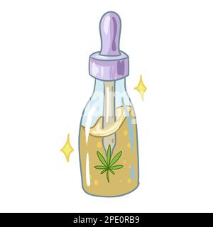 Cannabisöl. vektordarstellung einer Dose Marihuana-Öl. Stock Vektor
