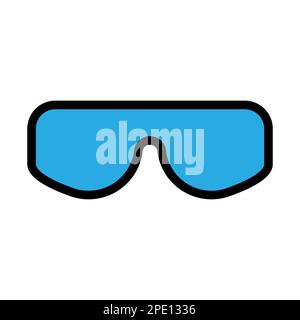 Liniensymbol der Brille isoliert auf weißem Hintergrund. Schwarzer, flacher Klassiker mit modernem Umriss. Lineares Symbol und bearbeitbare Kontur. Einfach und Pixelleistung Stock Vektor