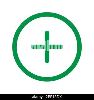 Plus-Liniensymbol isoliert auf weißem Hintergrund. Schwarzer, flacher Klassiker mit modernem Umriss. Lineares Symbol und bearbeitbare Kontur. Einfach und pixelgenau Stock Vektor