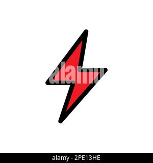 Symbol für Stromleitung isoliert auf weißem Hintergrund. Schwarzer, flacher Klassiker mit modernem Umriss. Lineares Symbol und bearbeitbare Kontur. Einfach und Pixel Stock Vektor