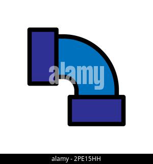 Symbol für Rohrlinie isoliert auf weißem Hintergrund. Schwarzer, flacher Klassiker mit modernem Umriss. Lineares Symbol und bearbeitbare Kontur. Einfach und pixelgenau Stock Vektor