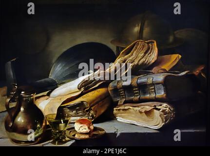 Stillleben mit Bücher 1627 von Jan Lievens, (24. Oktober 1607 - vom 4. Juni 1674), Niederländisch der Niederlande, Stockfoto