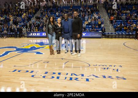 McNeese State University ernennt das Gericht nach Cowboy Great und NBA Hall of Fame Mitglied Joe Dumars, Donnerstag, 5. Januar 2023, in Lake Charles, Louisiana Stockfoto