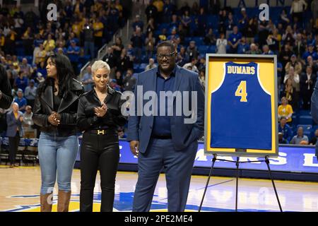 McNeese State University ernennt das Gericht nach Cowboy Great und NBA Hall of Fame Mitglied Joe Dumars, Donnerstag, 5. Januar 2023, in Lake Charles, Louisiana Stockfoto