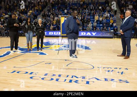 McNeese State University ernennt das Gericht nach Cowboy Great und NBA Hall of Fame Mitglied Joe Dumars, Donnerstag, 5. Januar 2023, in Lake Charles, Louisiana Stockfoto