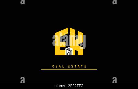 Immobilienbriefe Initialen Monogramm Logo EK , KE Stock Vektor