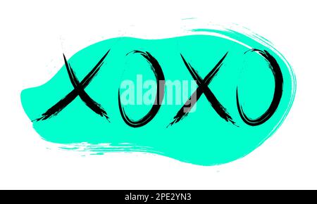 Graffiti-XOXO-Wort auf grünem Hintergrund. Handgezeichnet. Vektor Stock Vektor