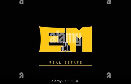 Immobilienbriefe Initialen Monogramm Logo EM, ME Stock Vektor