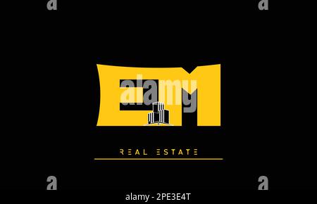 Immobilienbriefe Initialen Monogramm Logo EM, ME Stock Vektor