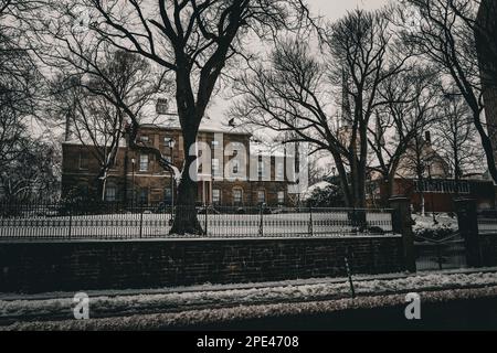 Das Regierungsgebäude von Neuschottland ist die offizielle Residenz des Vizegouverneurs von Neuschottland im Winterraum Stockfoto