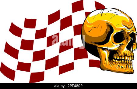 Abbildung: Schädel mit Rasse - Flaggenvektor Stock Vektor