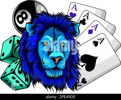 Lion Bet Casino-Logo mit Tamplate-Vektordesign Stock Vektor