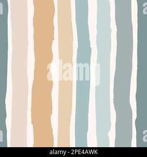 Horizontal Rugged Organic Stripes Vector Nahtloses Muster Stock Vektor