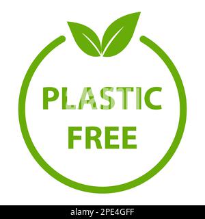 Plastic Free Icon Vector BPA Free Warranty Packaging Schild für Grafikdesign, Logo, Website, soziale Medien, mobile App, Darstellung der Benutzeroberfläche Stock Vektor