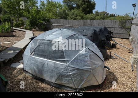 ISRAEL, Bet Yanay, Startup-Unternehmen HomeBiogas LTD, Herstellung und Vertrieb von kleinen Heimbiogas-Kits für ländliche Gebiete, Aufbereitung von Lebensmittelabfällen zur Erzeugung von Biogas Stockfoto