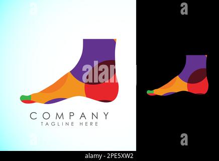 Polygonaler Fuß und Pflege Symbol Logo-Vorlage, Low Poly Fuß und Knöchel Healthcare Stock Vektor