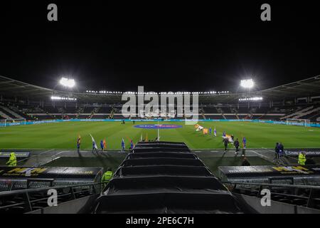 Allgemeiner Blick ins Innere des MKM Stadions vor dem Sky Bet Championship-Spiel Hull City gegen Burnley im MKM Stadium, Hull, Großbritannien. 15. März 2023. (Foto: James Heaton/News Images) Kredit: News Images LTD/Alamy Live News Stockfoto