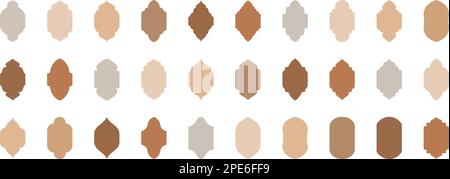 islamische Zierfenster. Ramadan Kareem. Traditionelles islamisches Design. Architektonische Designelemente für muslimische Feiertage Stock Vektor