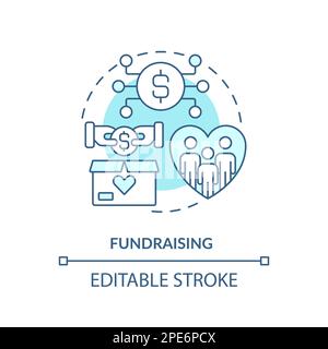 Fundraising – türkisfarbenes Konzeptsymbol Stock Vektor