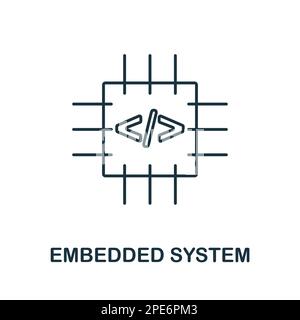 Symbol für Zeile des eingebetteten Systems. Einfaches, einfarbiges Symbol für eingebettete Systeme für Vorlagen, Webdesign und Infografiken Stock Vektor