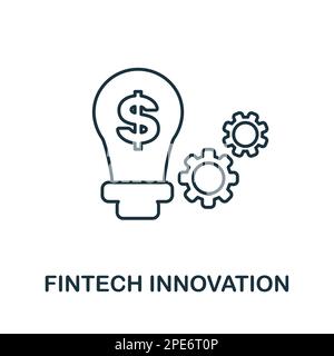 Symbol für die FinTech Innovation Line. Einfarbiges einfaches Fintech Innovation-Symbol für Vorlagen, Webdesign und Infografiken Stock Vektor