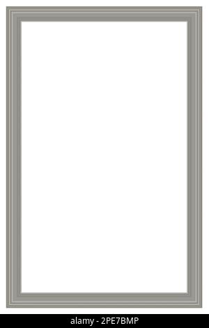 Vertikaler Rahmen für Foto und Design mit Seitenverhältnis 2 bis 3 auf weißem Hintergrund. Kreativer Rahmen mit vielen farbigen Linien. Stockfoto
