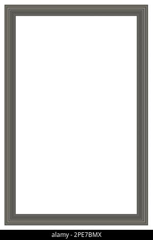 Vertikaler Rahmen für Foto und Design mit Seitenverhältnis 2 bis 3 auf weißem Hintergrund. Kreativer Rahmen mit vielen farbigen Linien. Stockfoto