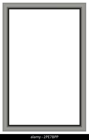 Vertikaler Rahmen für Foto und Design mit Seitenverhältnis 2 bis 3 auf weißem Hintergrund. Kreativer Rahmen mit vielen farbigen Linien. Stockfoto