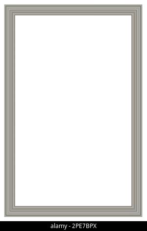 Vertikaler Rahmen für Foto und Design mit Seitenverhältnis 2 bis 3 auf weißem Hintergrund. Kreativer Rahmen mit vielen farbigen Linien. Stockfoto