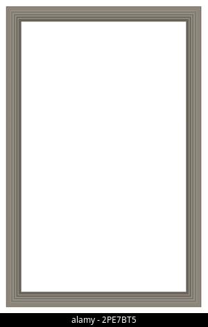 Vertikaler Rahmen für Foto und Design mit Seitenverhältnis 2 bis 3 auf weißem Hintergrund. Kreativer Rahmen mit vielen farbigen Linien. Stockfoto