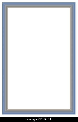 Vertikaler Rahmen für Foto und Design mit Seitenverhältnis 2 bis 3 auf weißem Hintergrund. Kreativer Rahmen mit vielen farbigen Linien. Stockfoto
