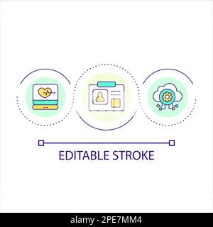 Digitale Krankenakten Schleifenkonzept Symbol Stock Vektor