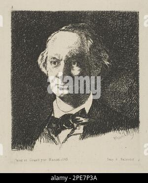 Porträt von Charles Baudelaire, Full Face, nach einem Foto von Nadar 1868 von Edouard Manet Stockfoto