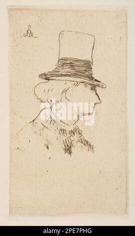 Porträt von Charles Baudelaire, in Profil 1862 von Edouard Manet Stockfoto