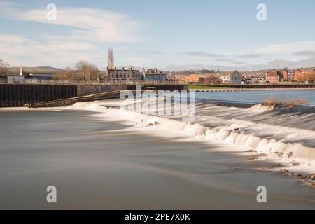 Trews Wehr auf dem Fluss exe in Exeter Stockfoto