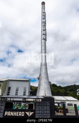 Die Panhead-Brauerei in Brewtown in Upper Hutt, Neuseeland, ist eine Besucherattraktion mit zahlreichen Craft-Bier-Brauereien und einer Destillerie. Stockfoto