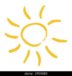 Sonnensymbol Clipart. Flache Vektorkonstruktion. Sonnenstern zur Verwendung als Logo oder Wettersymbol. Stock Vektor