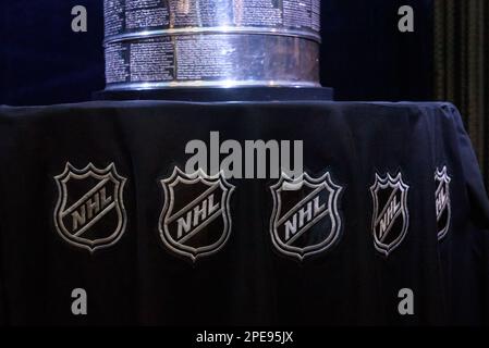 RIGA, Lettland. 15. März 2023. Stanley Cup - zum ersten Mal in Riga angekommen. Kredit: Gints Ivuskans/Alamy Live News Stockfoto