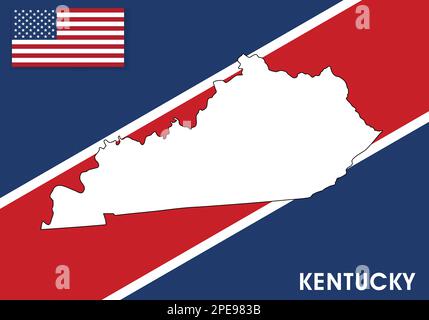 USA, Vereinigte Staaten von Amerika Kartenvektorvorlage. Weiße Farbkarte auf Flaggenhintergrund für Design, Infografik – Vektorabbildung Schritt 10 Stock Vektor